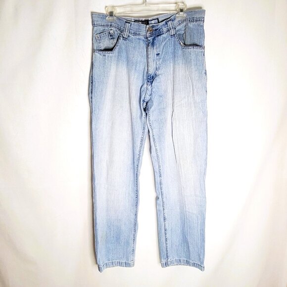 SouthPole Vintage Mens Size 34 x 31 Jeans Baggy Denim Skater Hip Hop Y2K Lt Blue - Picture 1 of 15